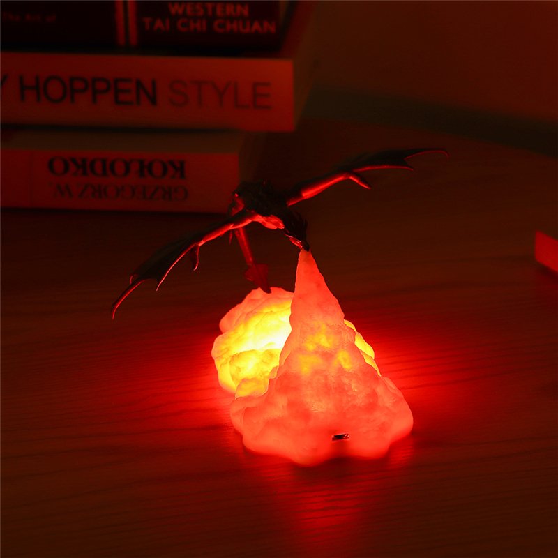 3D Printed Dragon Lamp, LED Decor Light