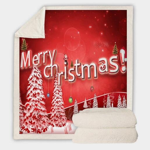 Christmas Print Sofa Throw Blanket