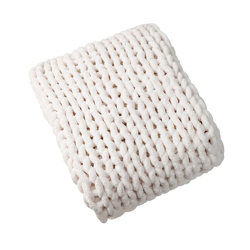 Chunky Chenille Hand-Woven Throw Blanket
