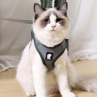 Adjustable Vest Harness for Cats, Secure-Fit Walking Jacket