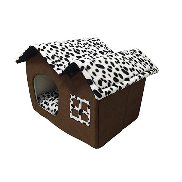 Double Roof Pet House for Cats and Small Dogs