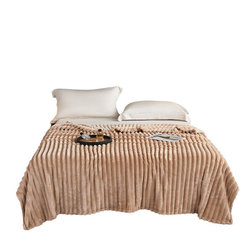 Double-Sided Faux Rabbit Plush Blanket