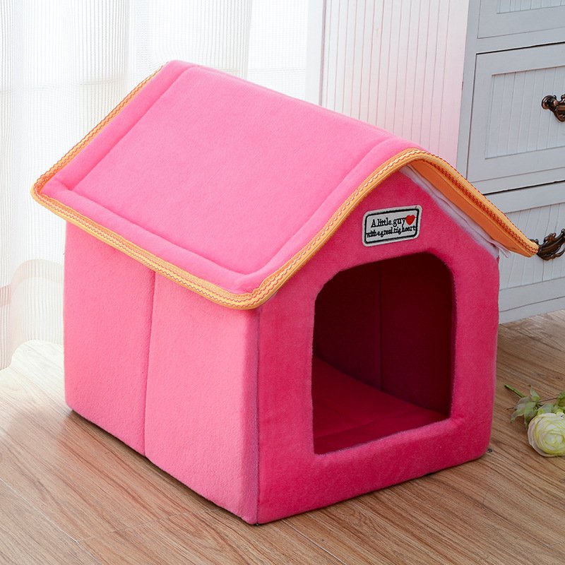 Collapsible Dog Sofa Bed with Raised Sides, Sponge-Filled