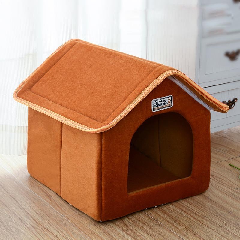 Collapsible Dog Sofa Bed with Raised Sides, Sponge-Filled