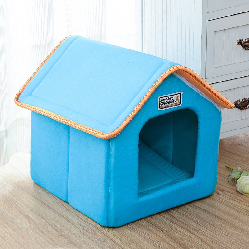 Collapsible Dog Sofa Bed with Raised Sides, Sponge-Filled