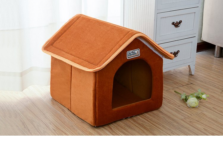 Collapsible Dog Sofa Bed with Raised Sides, Sponge-Filled