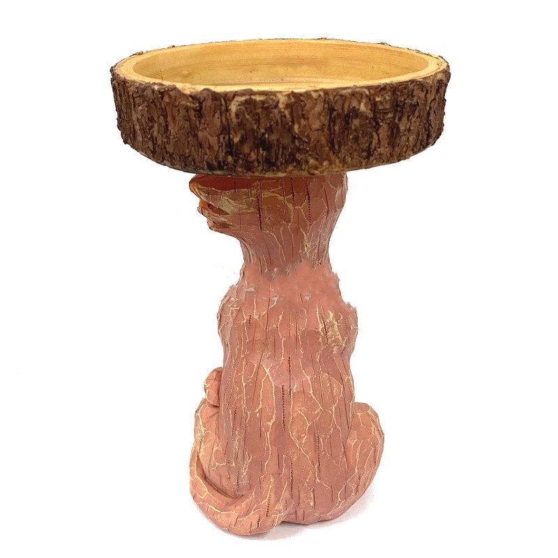 Fox Resin Bird Feeder Statue