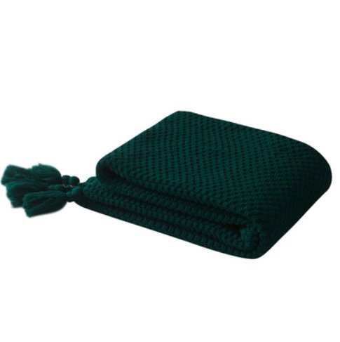 Fringed Knit Throw Blanket