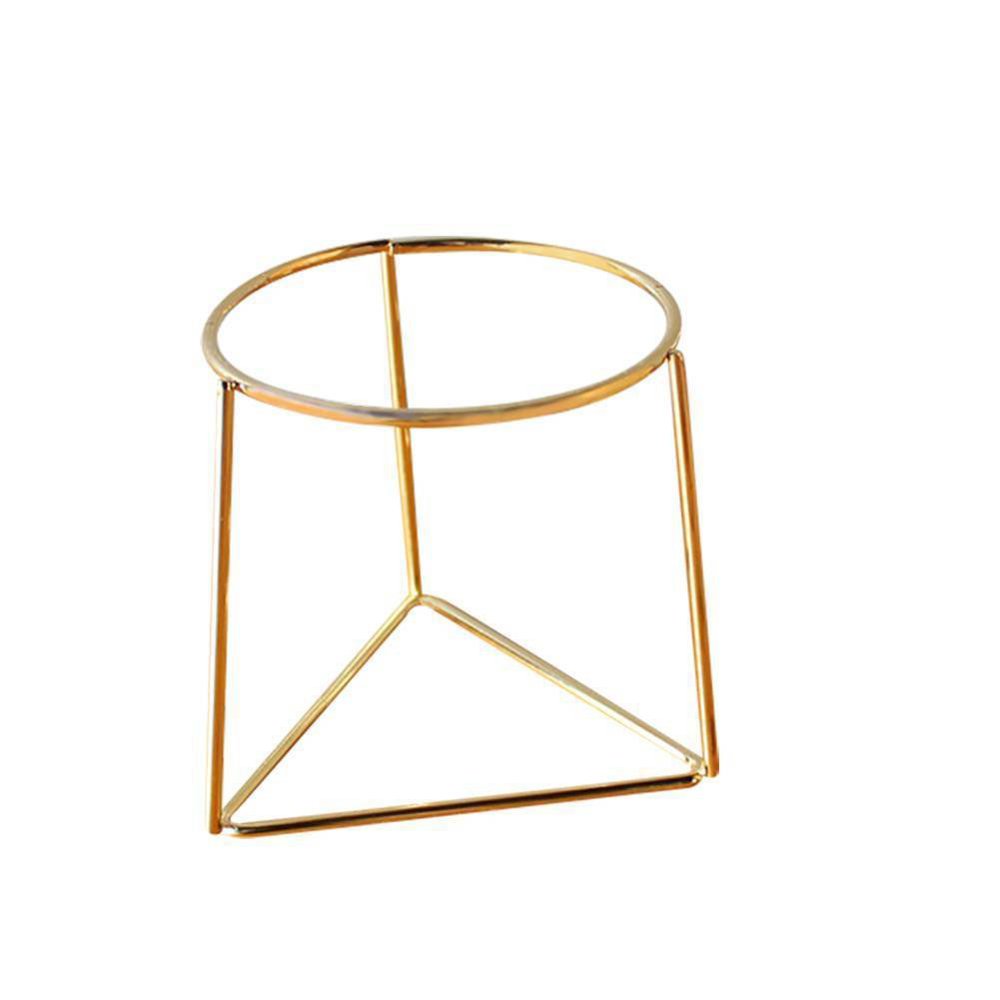 Iron Geometric Plant Stand with Ceramic Pot, Modern Indoor Display