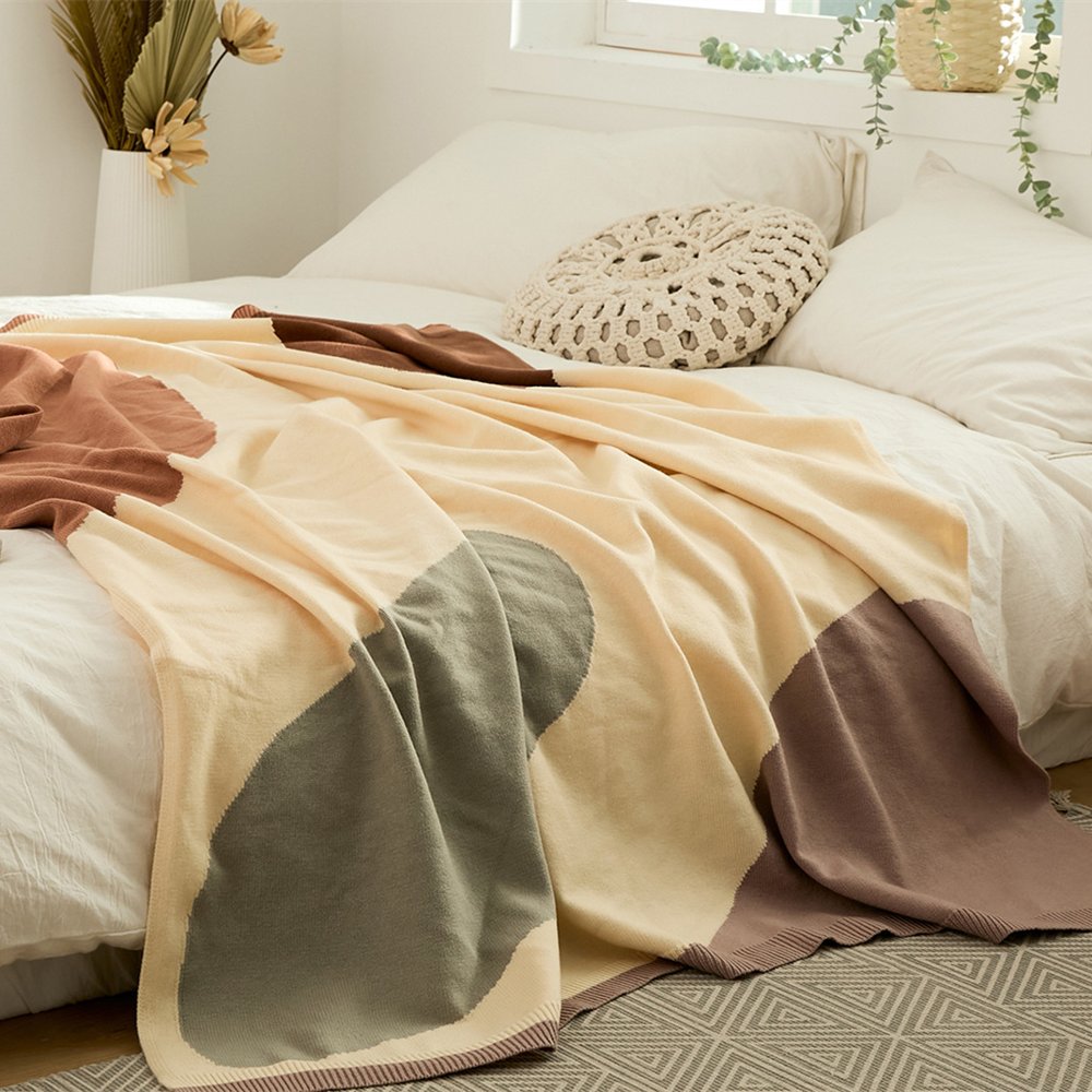 Knitted Cover Blanket for Bed and Sofa