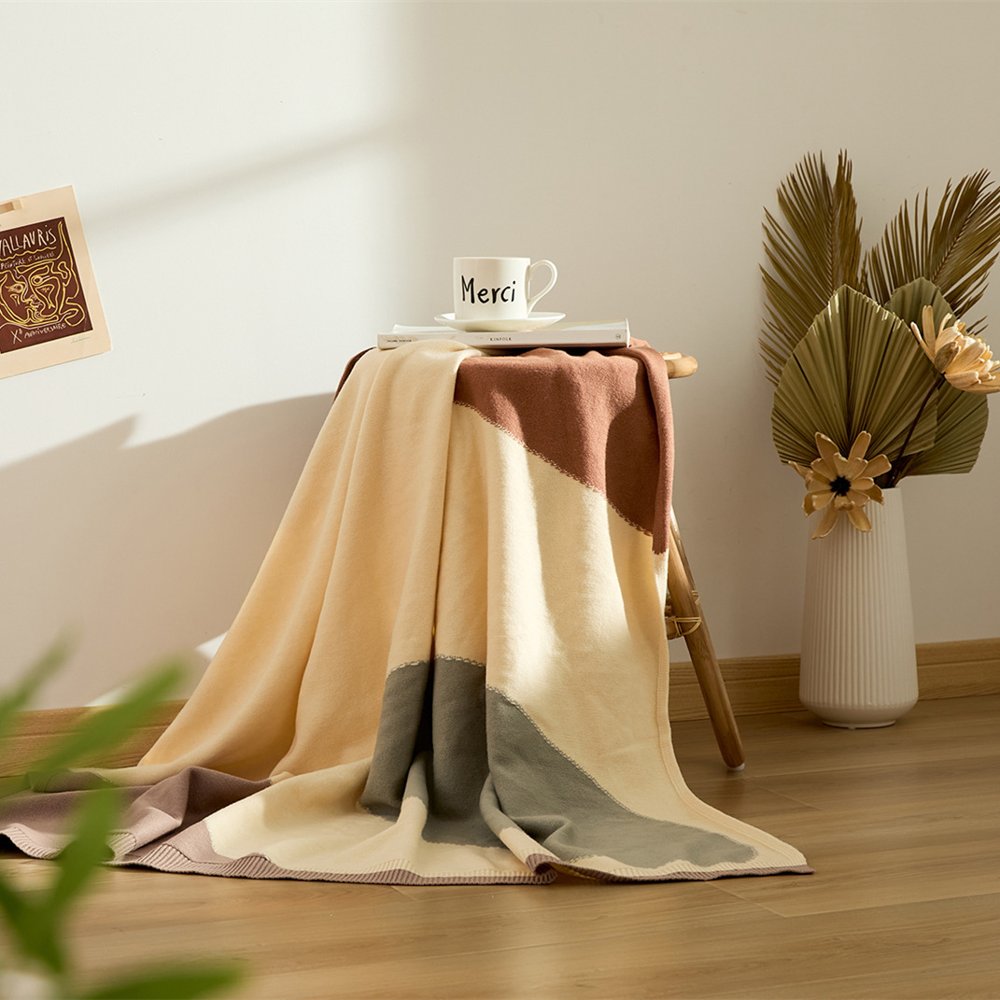 Knitted Cover Blanket for Bed and Sofa