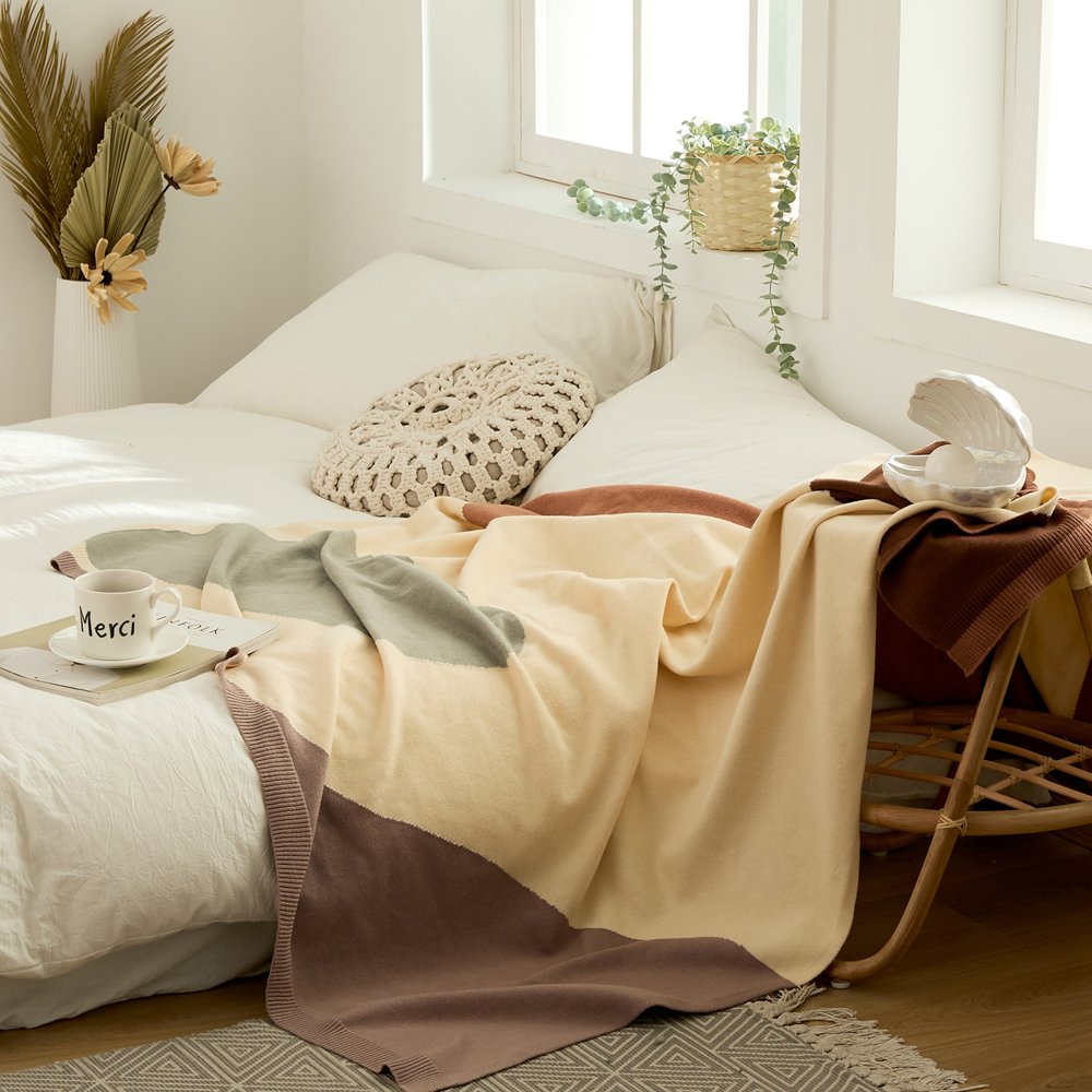 Knitted Cover Blanket for Bed and Sofa