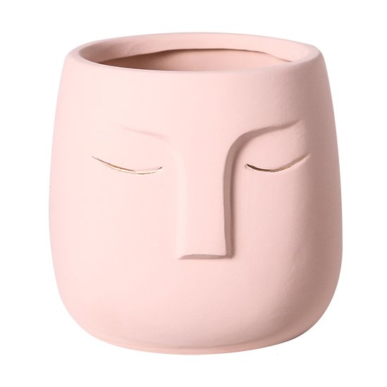 Nordic Abstract Face Flower Pot, Ceramic Sculpture Planter