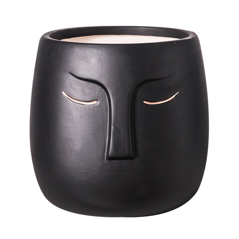 Nordic Abstract Face Flower Pot, Ceramic Sculpture Planter