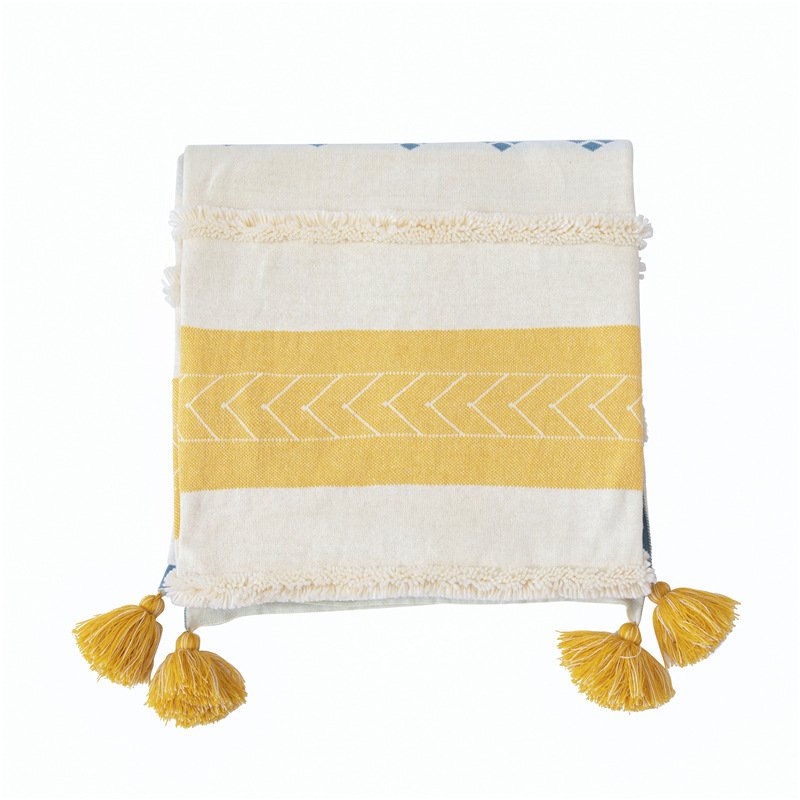 Nordic Solid Color Tassel Throw Blanket