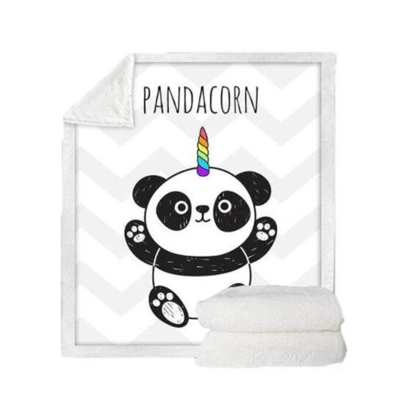 Panda Print Flannel Throw Blanket