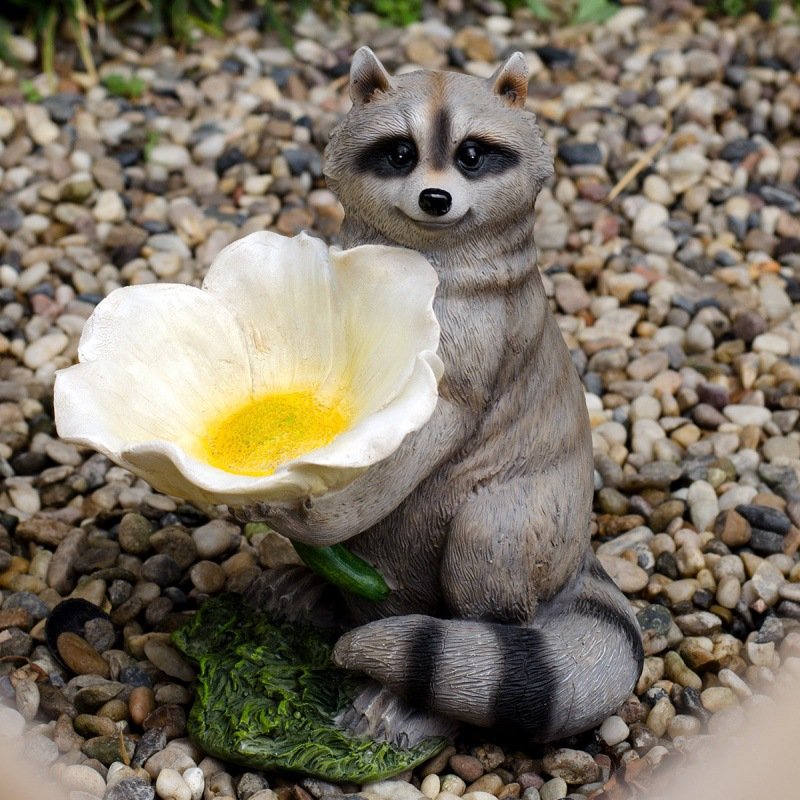 Raccoon Bird Feeder Garden Ornament