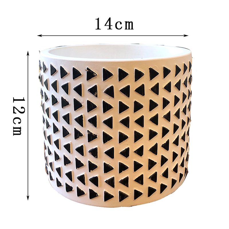 Embossed Concrete Plant Pot, Minimalist Planter in 3 Patterns