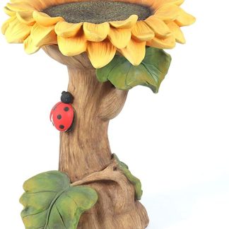 Resin Sunflower Bird Bath with Feeder
