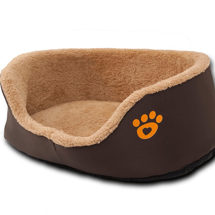 Round Plush Dog Bed, Soft Warm Pet Sofa