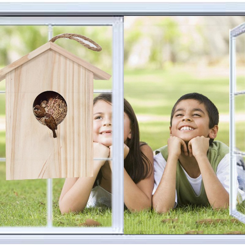 Small Wooden Birdhouse Feeder