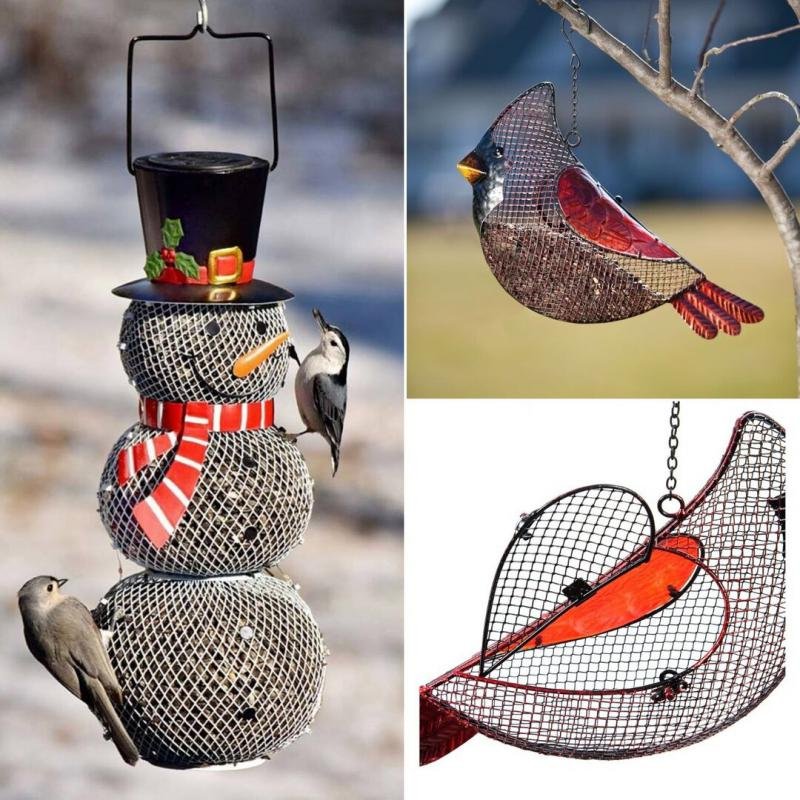 Snowman Red Bird Feeder