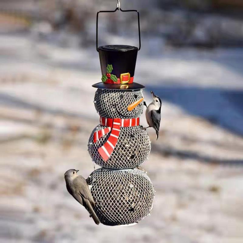 Snowman Red Bird Feeder