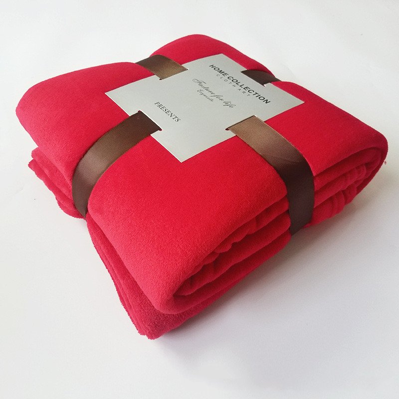 Solid Color Fleece Travel Blanket