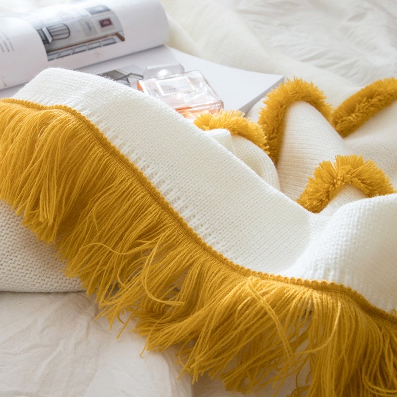 Tassel Sofa Throw Blanket
