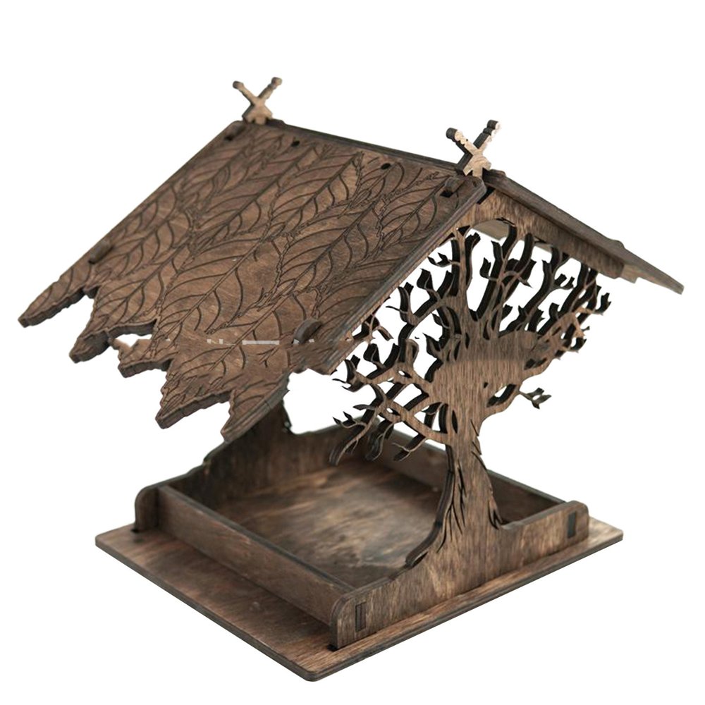Wooden Hanging Bird Feeder