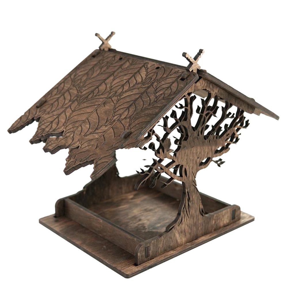 Wooden Hanging Bird Feeder